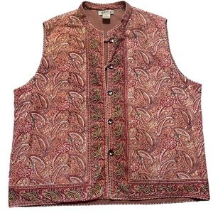 Vintage Orvis Paisley Button Up Vest Large